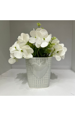 Vaso Verde Coração Pequeno