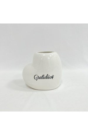 Vaso Coração Cerâmica - 