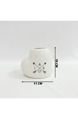 Vaso Coração Cerâmica - 