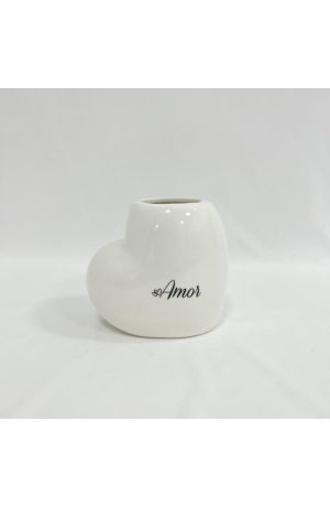 Vaso Coração Cerâmica - 