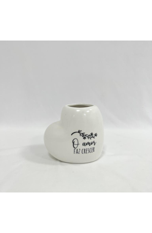 Vaso Coração Cerâmica - 