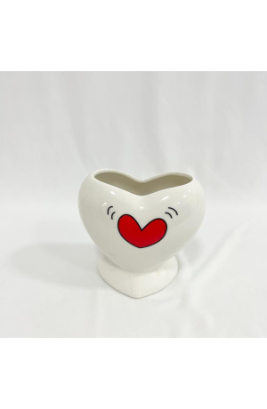Vaso Coração de Cerâmica - 