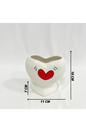 Vaso Coração de Cerâmica - 