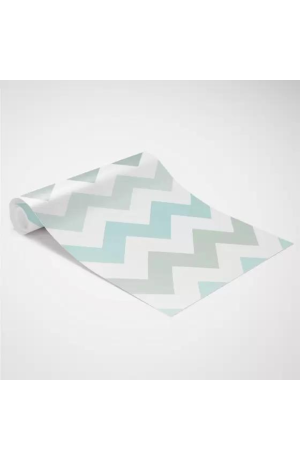 Papel De Parede - Chevron Verde, Cinza E Branco