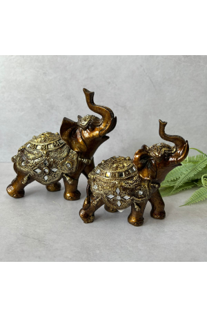 Enfeite Elefante com Brilho em Resina - M