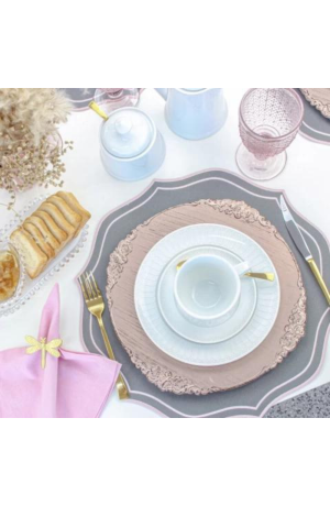 Sousplat Rose de Plástico Envelhecido