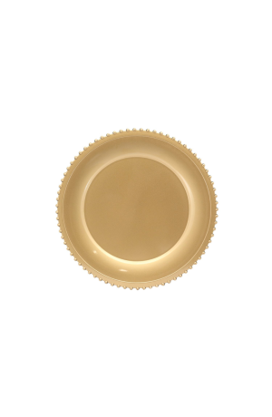 Sousplat Dourado de Plástico com Bolinhas na Borda