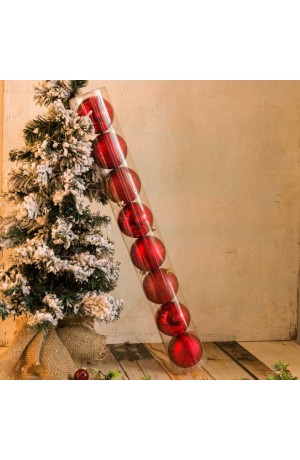 Jogo com 8 Bolas Vermelha - Lisa/Mate/Glitter