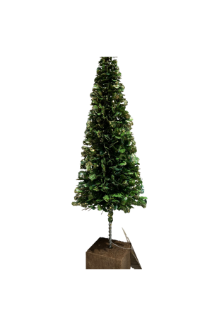 Mini Pinheiro Verde com base de Madeira 20cm