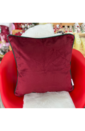 Capa de Almofada Natalina Bordo com Cordone 43x43cm