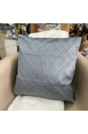 Capa de Almofada Cinza em Veludo