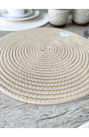 Jogo Americano Marrom com Detalhes Dourado