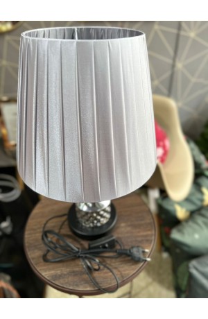 Abajur Cinza com Base de Metal