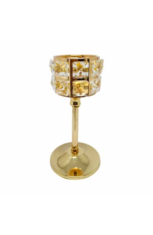 Castiçal de Metal Dourado Grande