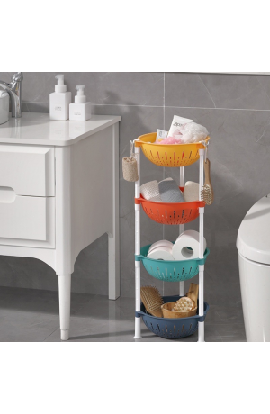 Fruteira de Plástico Colorida 4 Andares