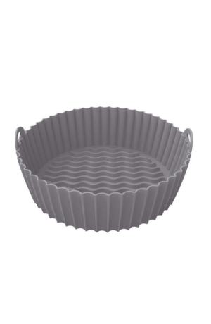 Forma Cinza de Silicone para Air fryer  Redonda