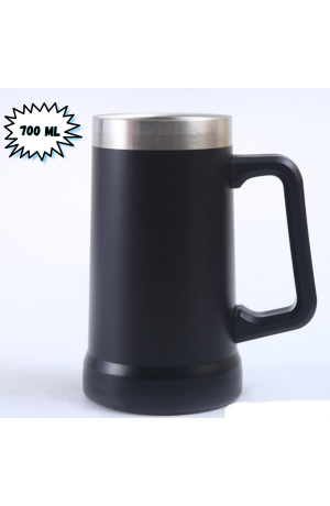 Caneca Térmica de Inox -  Preta  700 ml