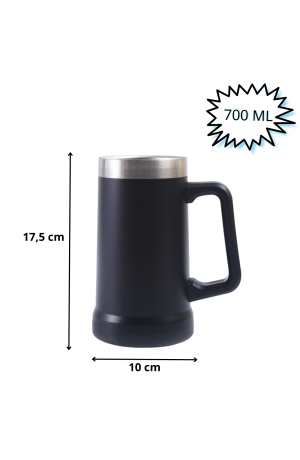 Caneca Térmica de Inox -  Preta  700 ml