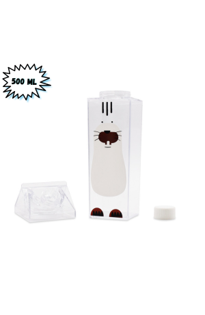 Garrafa Plástica em Forma de Caixa de Leite 500ml Decorada 