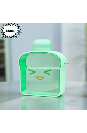 Garrafa Verde de Plástico 380ml - Emoji