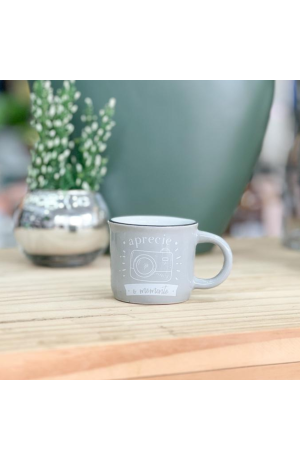 Caneca de Porcelana Cinza 