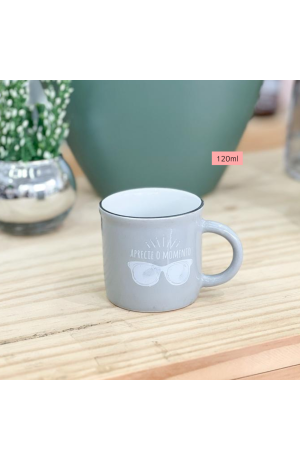 Caneca de Porcelana Cinza 