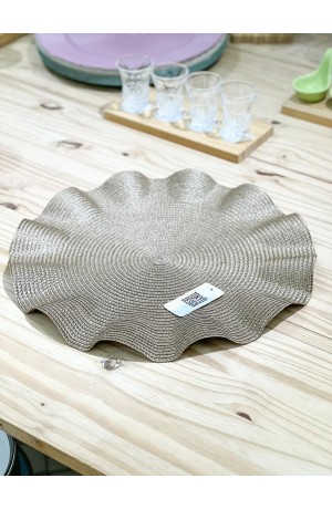 Jogo Americano Ondulado Redondo Marrom