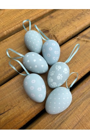 Kit Ovo Decorativo Azul com 6 peças