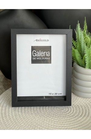 Porta Retrato Preto de Mdf 15x20