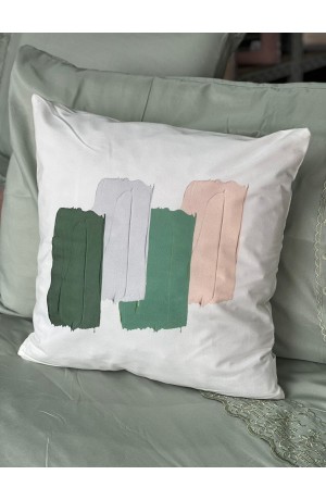 Capa de Almofada Verde e Branca - 42cm x 42cm Mod 1