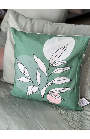 Capa de Almofada Verde e Branca - 42cm x 42cm  Mod 4