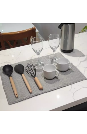 Aparador de Louça Microfibra - Cinza