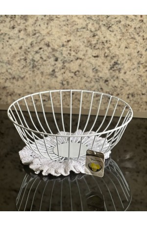 Fruteira Branca de Mesa em Metal