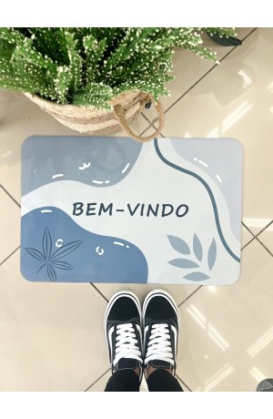 Tapete de Entrada Bem vindo Azul Mod 2
