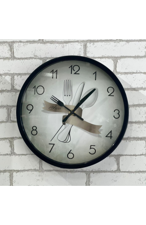 Rélogio de Parede Preto - Talheres