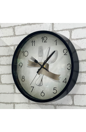 Rélogio de Parede Preto - Talheres