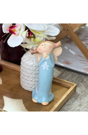 Enfeite Resina Anjinha Azul (G)