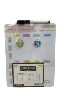 Lousa p/anotação Cardapio semanal ROSA