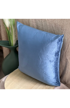 Capa de Almofada Azul de Veludo 43cm