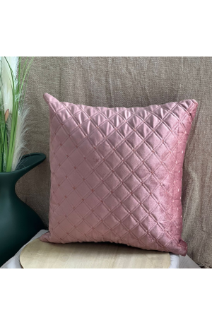 Capa de Almofada Rosa de Veludo Triangular 43cm