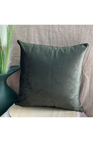 Capa de Almofada Verde de Veludo Triangular 43cm