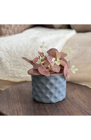 Cachepot Diamante Cinza P de Ceramica