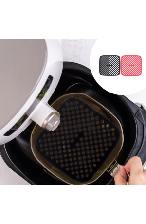 Tapete Preto de Silicone Para Air Fryer