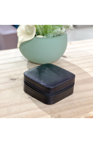 Porta Jóias Preto Portátil - 9,80cm X 5cm