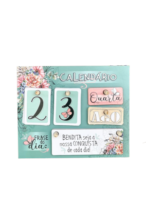 Calendário Permanente de Mesa MDF Verde