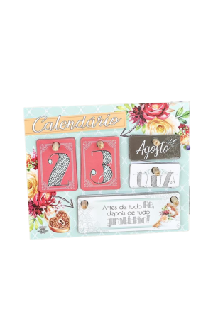 Calendário Permanente de Mesa MDF Floral