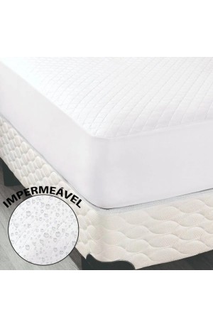 Protetor de Colchão Impermeável  Branco  -  King 193cm X 203cm X 40cm