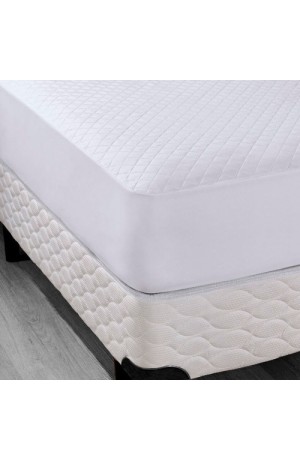 Protetor Branco de Colchão  Impermeável  -  Solteiro 88cm X 188cm X 35cm
