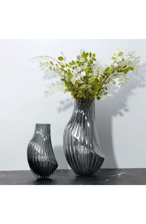 Vaso de Vidro Decorativo Fumê - 20.5cm X 35cm