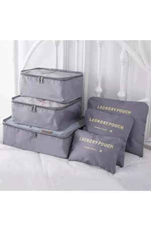 Kit Necessaire de Viagem  6 Peças -  Cinza